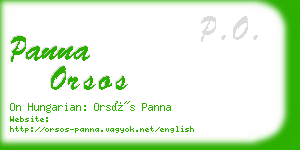 panna orsos business card